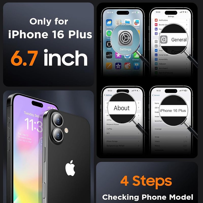 KCKEBLM Battery Case iPhone 16 Plus, Upgraded 12000mAh Rechargeable Portable Extended Battery Pack Supported Qi Wireless Charging Case Compatible with iPhone 16 Plus (6.7 inch) Charger Case Power Bank (Black) - Image 2
